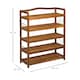 image 5 of HOMCOM 5-Tier Shoe Rack, Acacia Wooden Shoe Storage Organiser with Hangers, Holds up to 19 Pairs, for Entryway, Living Room, 64 x 26 x 82 cm, Teak