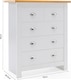 image 2 of 5-Drawer Dresser with Light Wood Top, White Bedroom Storage Chest, Silver Handles, W79cm