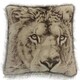 image 2 of Fur Trim Edge Animal Cushion - 43cm x 43cm Cream | Leopard