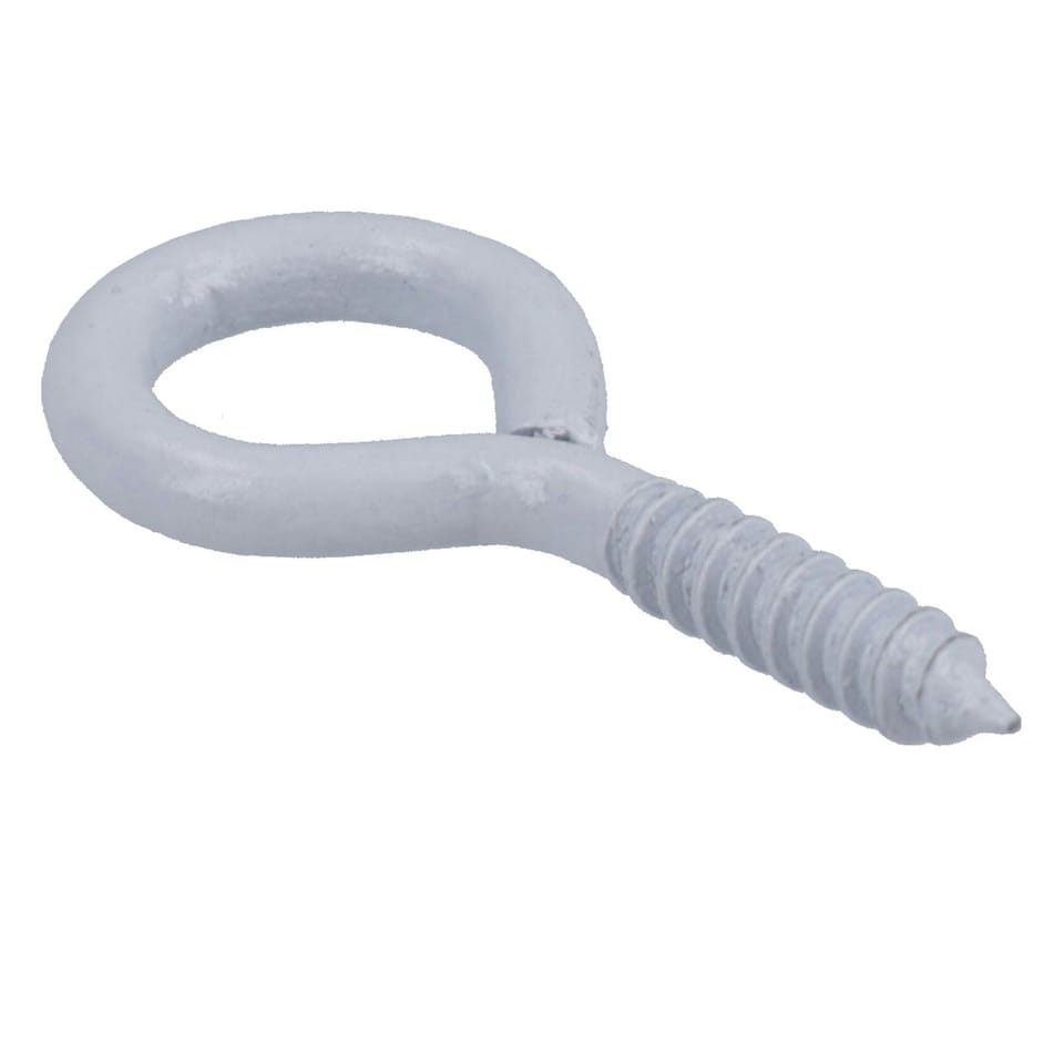 image 1 of Screw Eye Hooks Fasteners Picture Curtain Hanger 8mm Hook 30mm Length 28pc