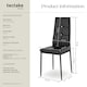 image 6 of Dining Chair Set - high backrest, slim steel legs & rhinestone highlights - Set of 6 Black
