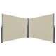 image 1 of Outsunny Retractable Double Side Awning Screen Fence Privacy Beige, 6x1.6m Cream