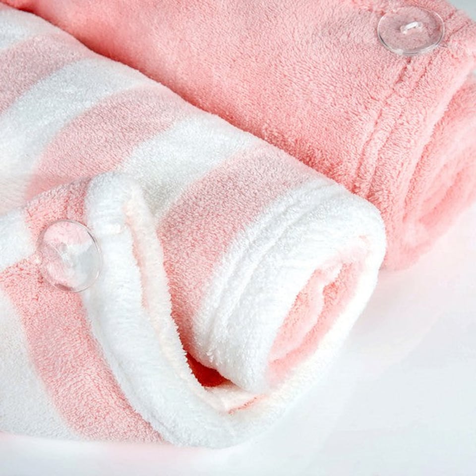 image 1 of Brushworks Luxury Microfibre Hair Towels 2 Pack Pink | Pink | Bath towel