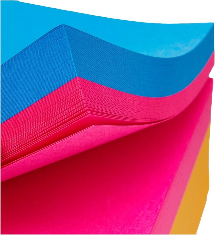 image 1 of 400 Assorted Neon Bright Post-it Sticky Notes Reminder Memo Pads Pack 76X76mm