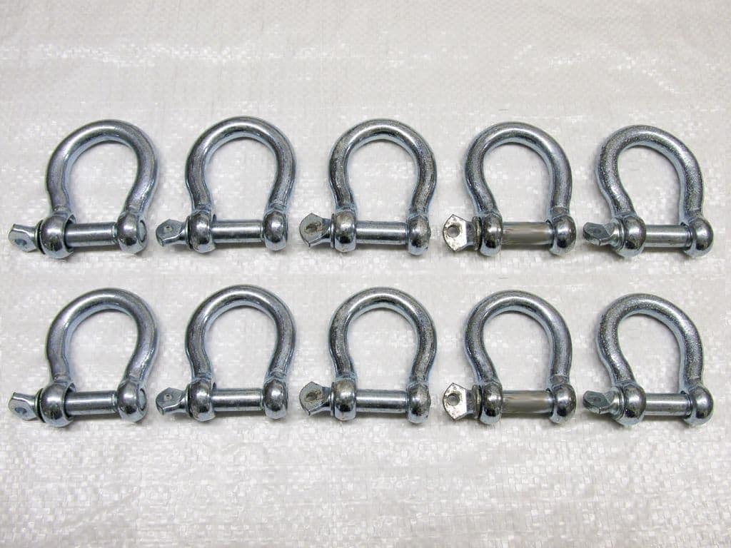 Bow Shackle Screw Pin Galvanised 6MM X10 (Commercial Chain Connector Caravan Tether)