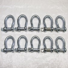 Bow Shackle Screw Pin Galvanised 6MM X10 (Commercial Chain Connector Caravan Tether)