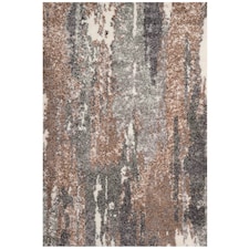 KUKOON Beige Grey Distressed Shaggy Living Room Area Rug 120cm x 170cm