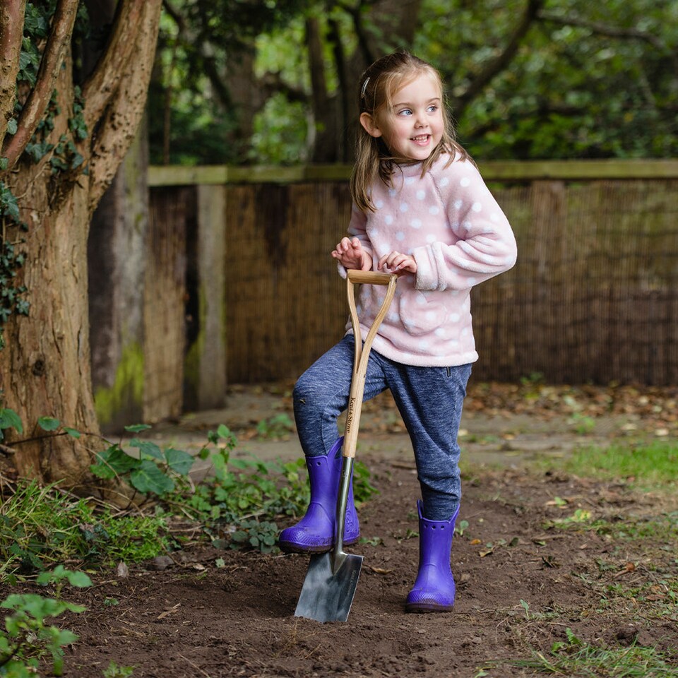 image 1 of Kent & Stowe Kids Digging Spade 71cm Ash Handle & Stainless Steel Head