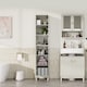 image 3 of Vonhaus Victoria Stone Freestanding Tall Bathroom Storage Cabinet with 6 Shelves
