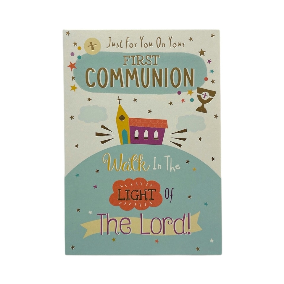 image 1 of Walk In The Light Of Lord First Communion Religious Card