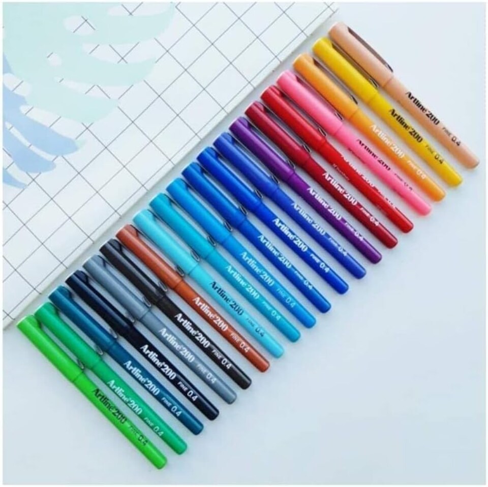 image 1 of Artline Fine Nib Writing Pens Mixed Collection 12 Pack