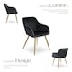 image 3 of Chair Marilyn with Velvet Cover, Gold Steel Legs and Plush Padding | Black | black/gold | 2
