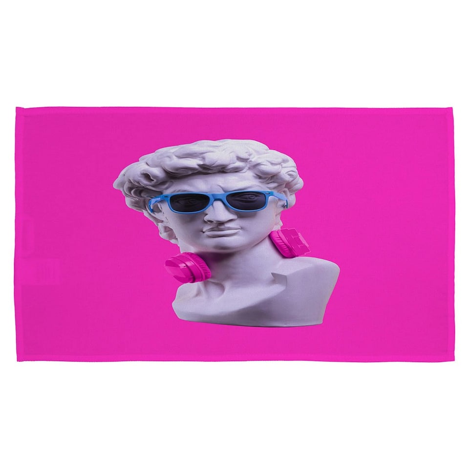 image 1 of Plaster statue of David's head in blue sunglasses (Kitchen Towel)