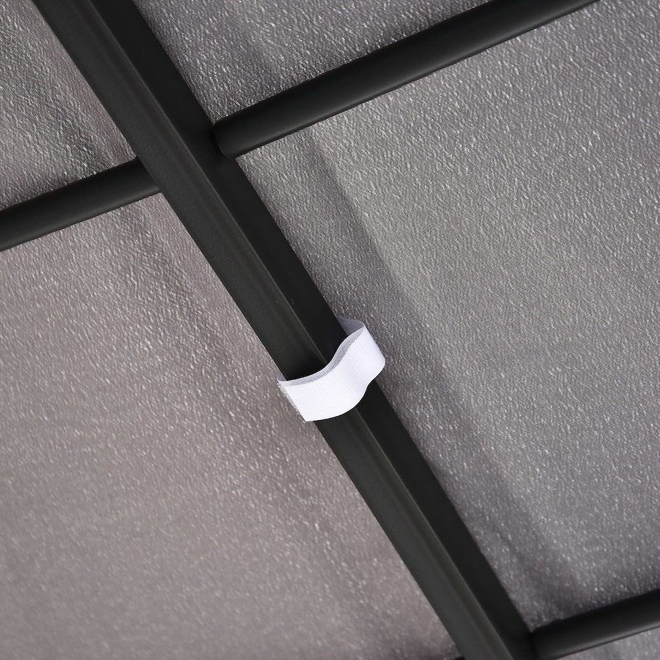 image 1 of Outsunny 3 x 3m Pergola Gazebo Metal Frame Elegant Scrolling WeatherResistant Canopy Sun Rain Shade Garden Outdoor Shelter, Grey