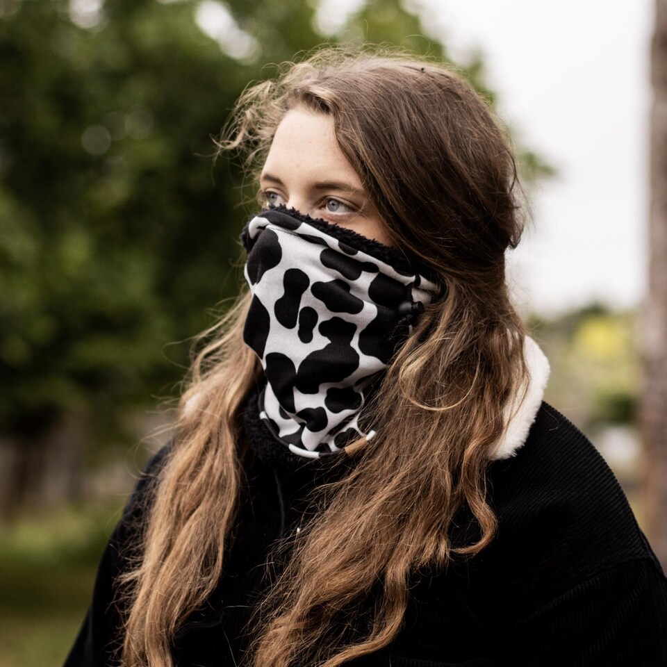 image 1 of Bartleby Multifunctional Fleece Lined Snood Headwear Cow Print