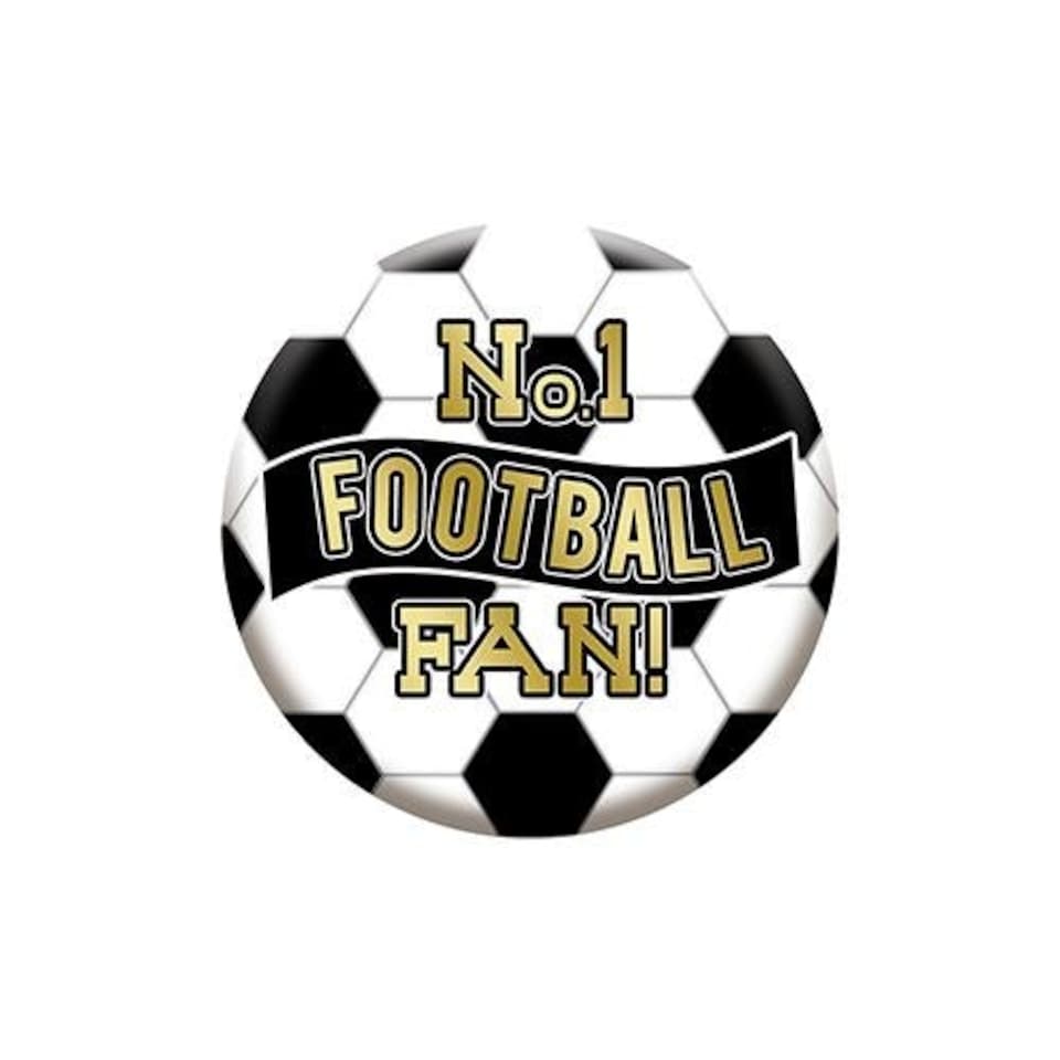 Black & White No. 1 Football Fan Badge 5.5cm