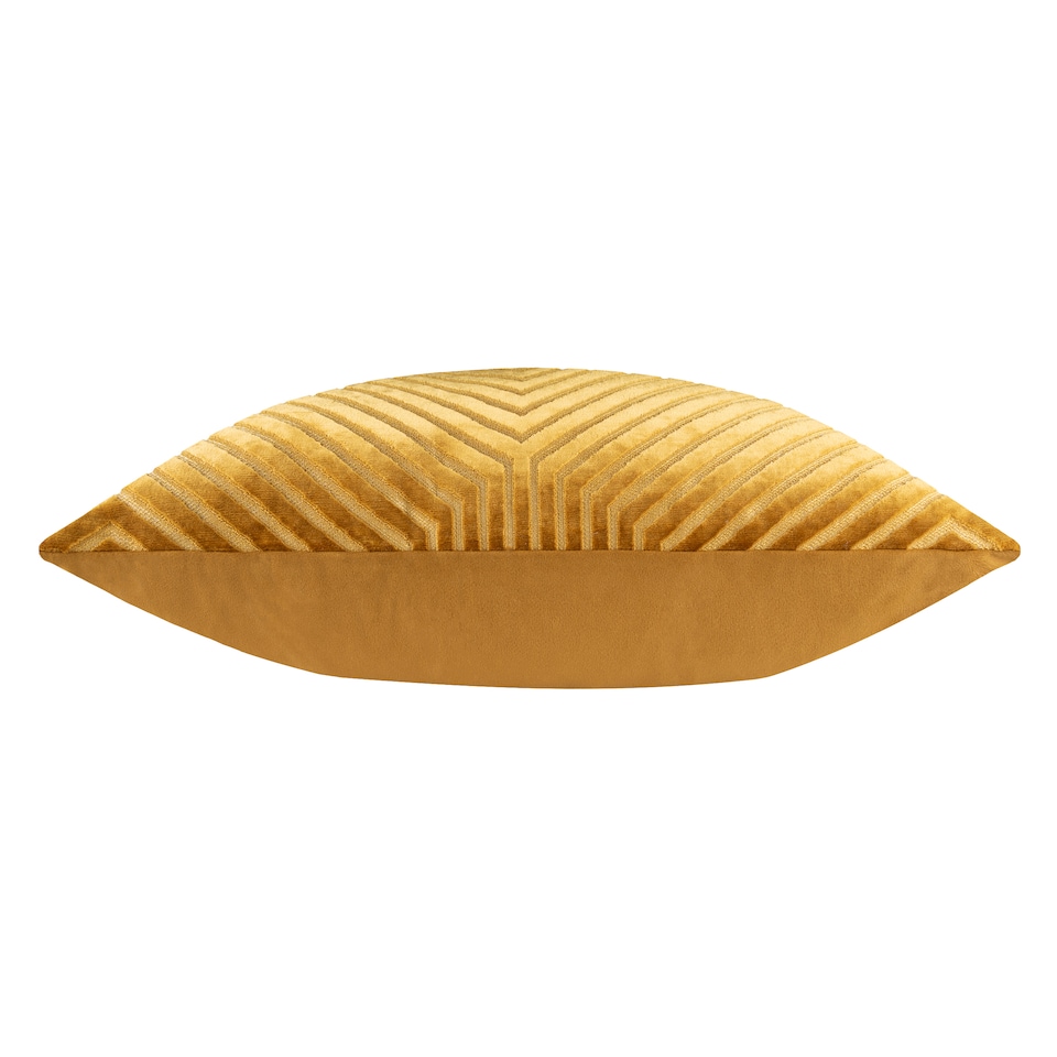 image 1 of Paoletti Evoke Cut Velvet Cushion | Gold | Gold | 55 x 55cm | 1