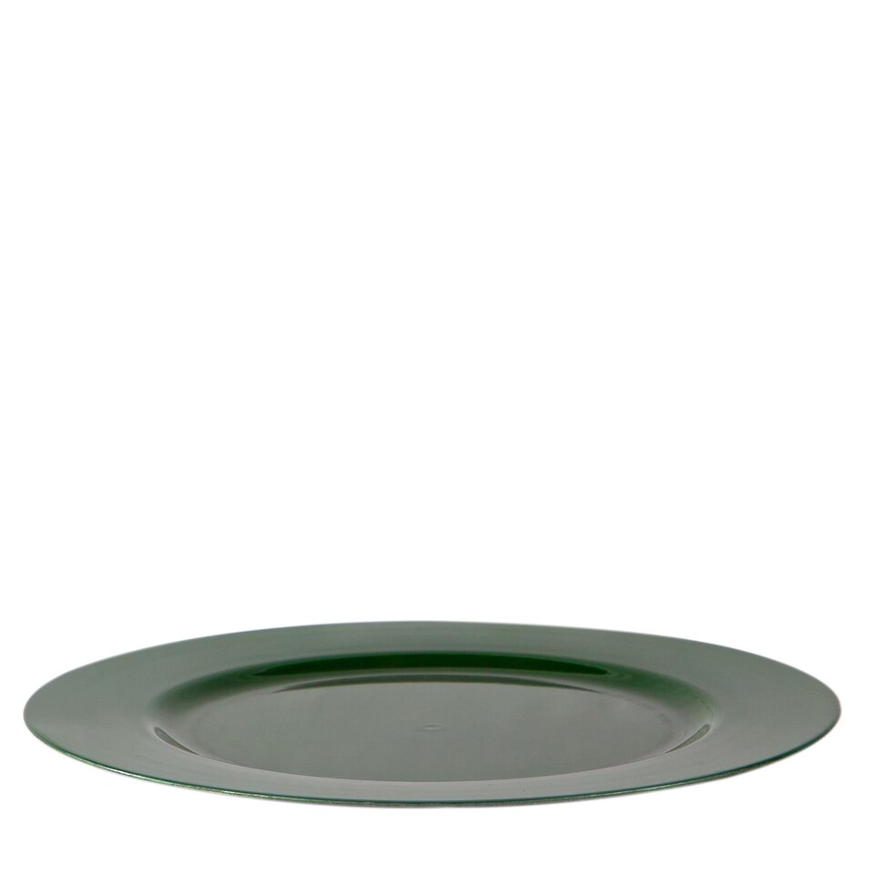 image 1 of Argon Tableware 18 Piece Metallic Charger Plates Set - Green