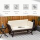 image 4 of Outsunny Rattan Garden Sofa Bed with Adjustable Armrests, 2-in-1 Convertible Couch Garden Daybed Lounger, Outdoor Folding Chaise Lounge Loveseat with Cushions for Porch, Patio, Brown | Brown | Two Seater