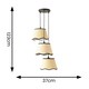 image 3 of ValueLights Dutton Black Trim Scallop 3 Drop Cluster Matte Black Ceiling Pendant Light Black
