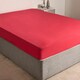 image 2 of OHS Plain Fitted Bed 25cm Deep Elasticated Sheet, Double - Red