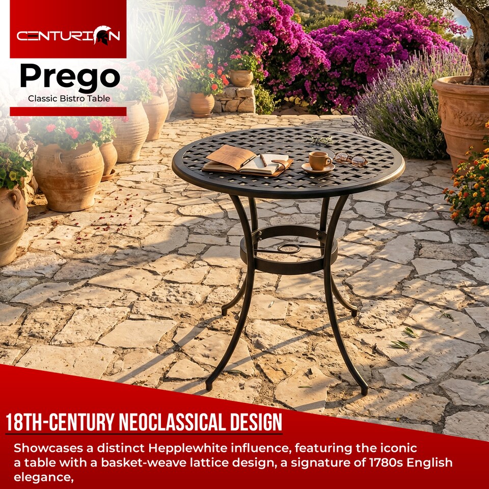 image 1 of Centurion Supports PREGO Garden & Patio Black Cast Aluminium Bistro Table | Black | Black | 1