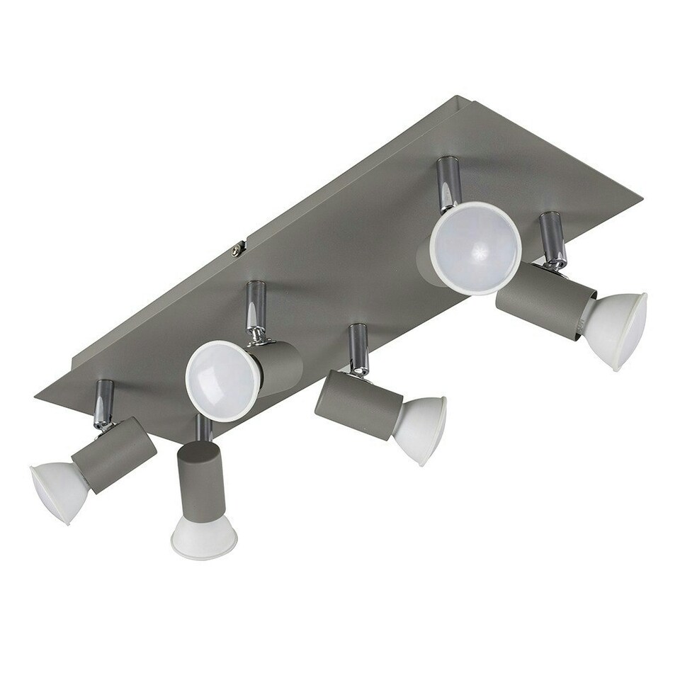 image 1 of ValueLights Modern Rectangular Cement Stone Effect 6 Way Adjustable GU10 Ceiling Spotlight