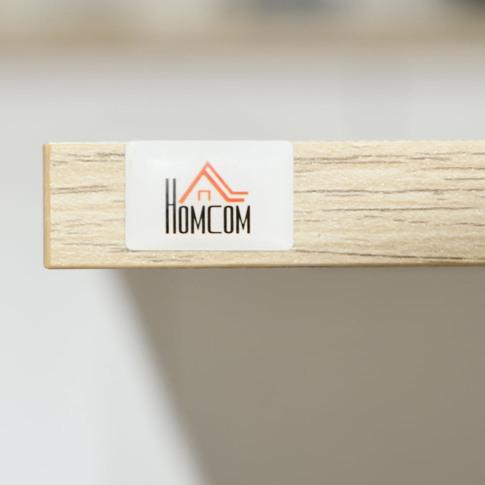 image 1 of HOMCOM Folding Dining Table, Drop Leaf Table for Small Space, Kitchen, Space-Saving, Oak & White