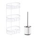 image 1 of Showerdrape White Bathroom Accessories Set Floor Caddy with Toilet Brush and Holder | White