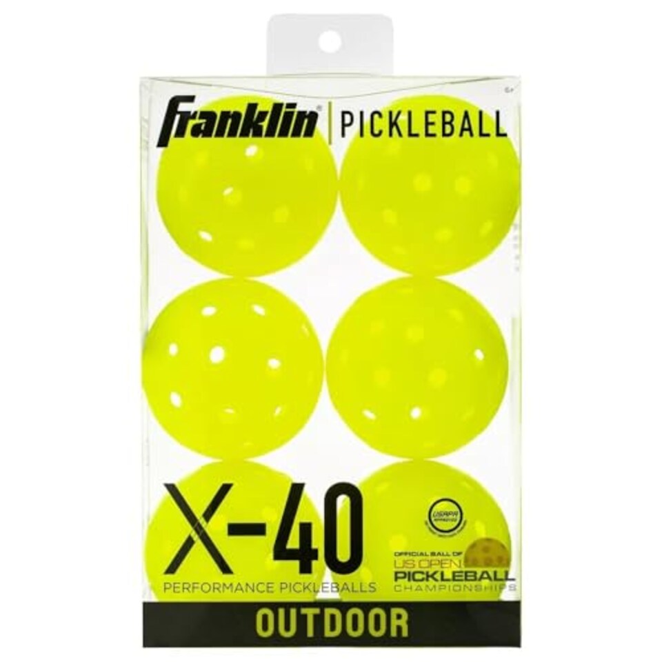 image 1 of Franklin Outdoor X-40 Pickleballs - Vellum, Official Us Open Ball, 40 Precision Holes, Premium Durability, 6-Pack