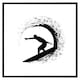 image 1 of Surfer silhouette (Picture Frame) Black | L