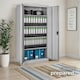 image 8 of Filing Cabinet Blain - 5 height-adjustable shelves, lockable doors | Grey | grey | 80 x 40 x 180 cm | 1