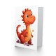 image 2 of Cute Red Baby Dinosaur Cartoon For Child Birthday Card