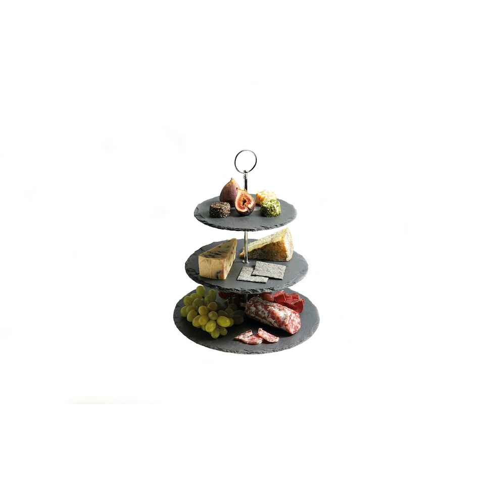 image 1 of Artesà Appetiser 3-Tier Slate Serving Stand