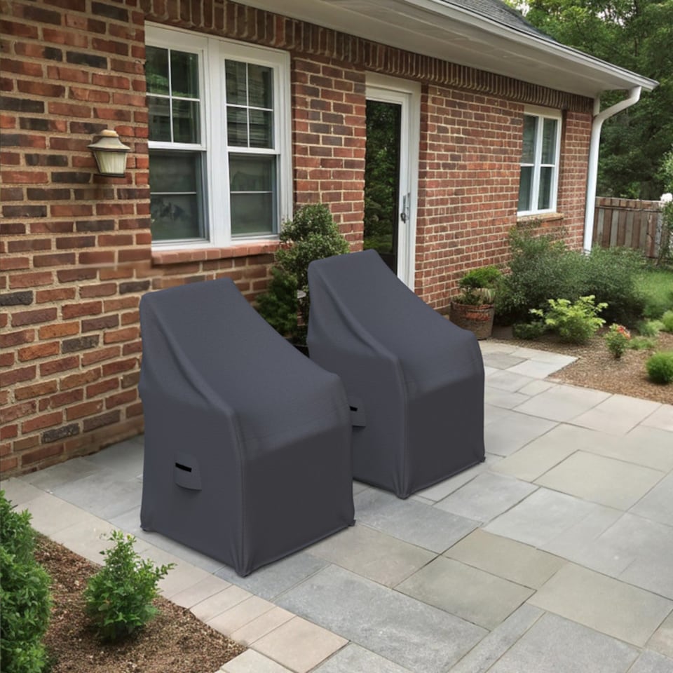 image 1 of Covers and all Libora Patio Dining Chair Covers Set of 2 Water-Repellent UV-Resistant Polyester for Outdoor Wicker Armchairs, 24 W x 27 D x 37 H x