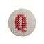 Red on White Letter Q