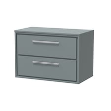 Balterley Framed Design Wall Hung 2 Drawer Vanity with Worktop | Grey | Monument Grey | 539 x 805 x 460mm