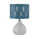 image 1 of Tuscan - White Ceramic Lamp with Teal Fern Shade White | Green