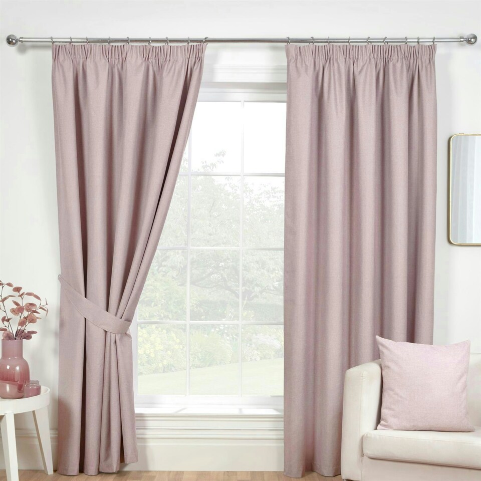 image 1 of Eclipse Pencil Pleat Blackout Curtains - Pink - 229cm x 137cm