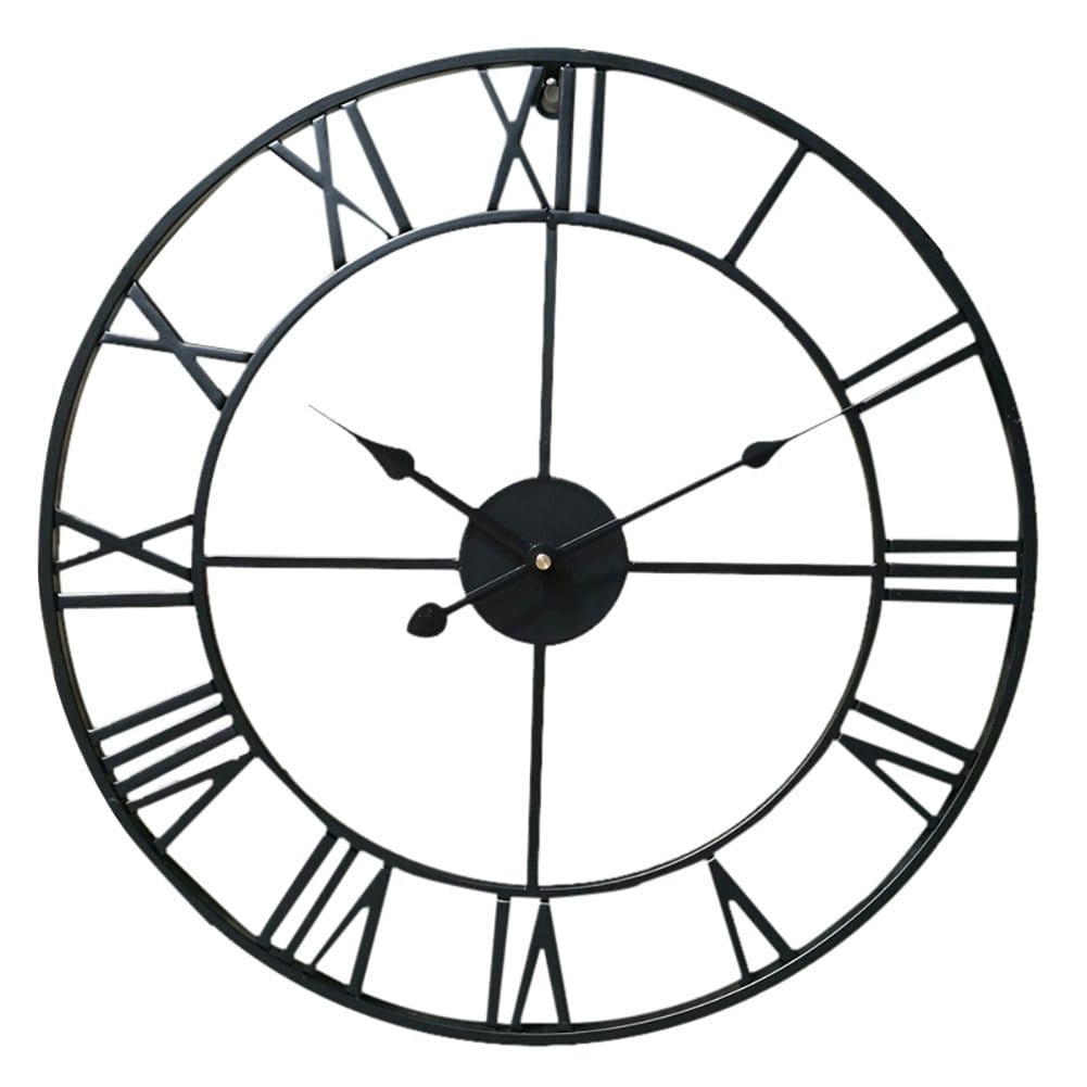 Living and Home Vintage Wall Clock with Roman Numerals for Home Decor