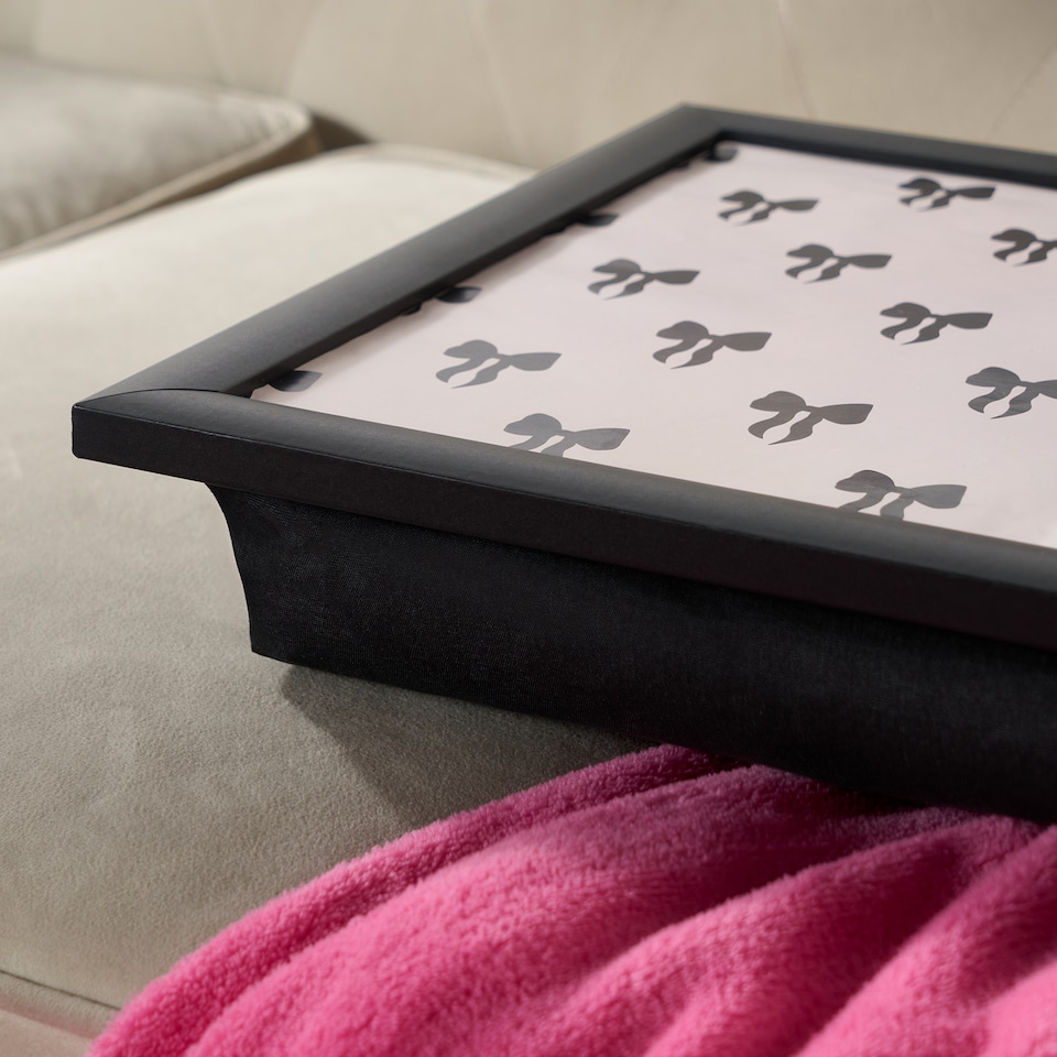 image 1 of OHS Bows Cushioned Serving Lap Tray Soft Padded Portable Lightweight