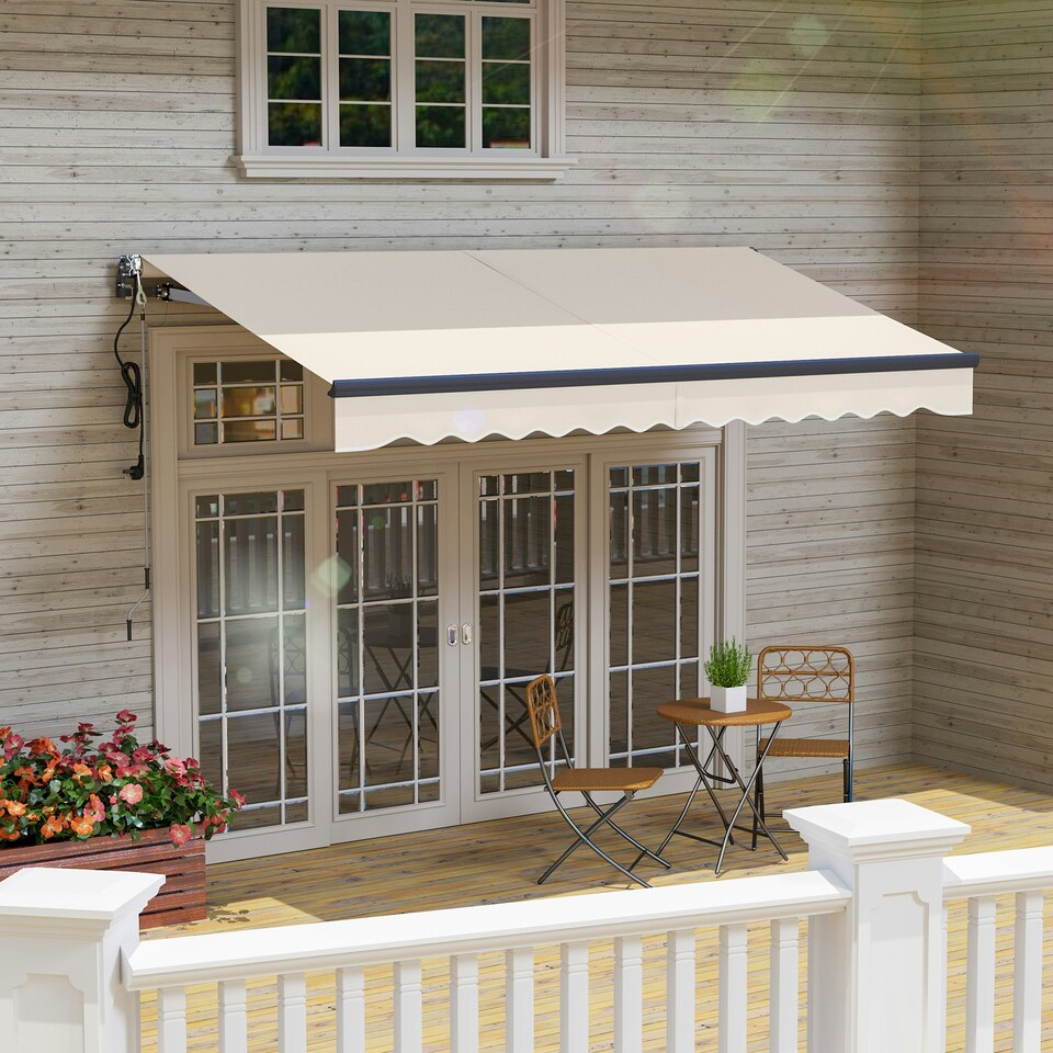 image 1 of Outsunny 3.5 x 3(m) Electric Retractable Awning w/ Aluminium Frame Beige 