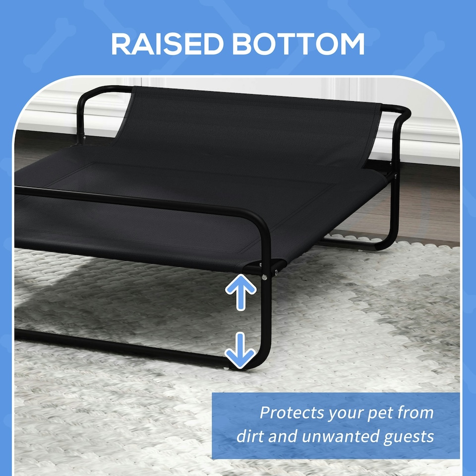image 1 of PawHut Raised Dog Bed w/ Slope Headrest, for Small, Medium Dogs, 91 x 69 x 29cm
