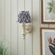 image 3 of Carnaby Satin Almond White Paint Wall Light with Pearl Grey Fabric Zigzag Shade 20cm B22