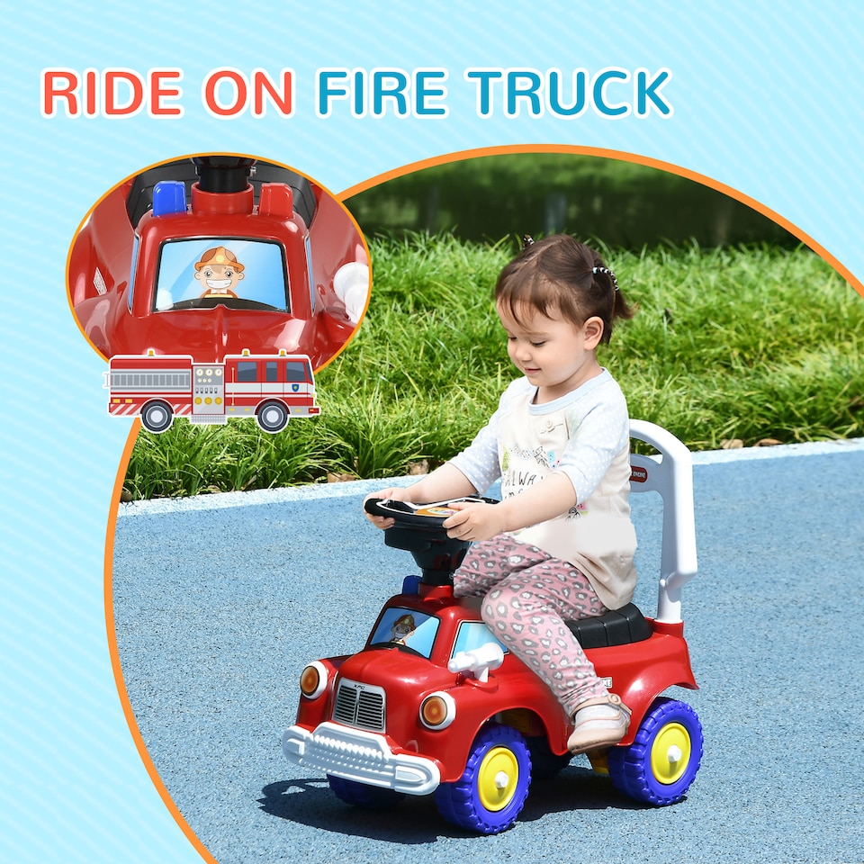 image 1 of AIYAPLAY Ride On Car Foot to Floor Design with Under Seat Storage, Red