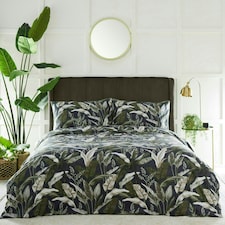 Portfolio Home Olive Botanicals Floral Leaf Bedding Duvet Cover Set Green | Double