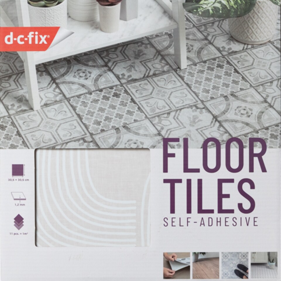 image 1 of d-c-fix Soft Angles 30.48 x 30.48cm Self-adhesive Vinyl Floor Tiles Pack 33 | 3sqm