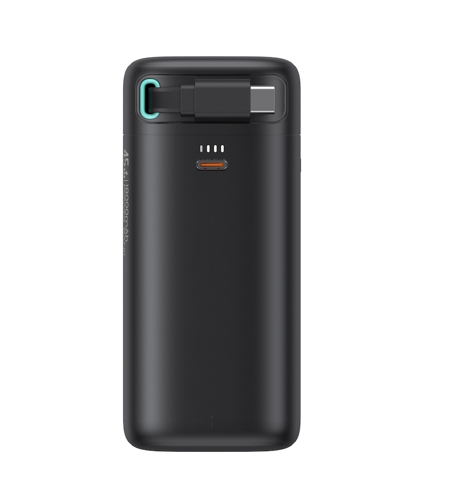 image 1 of SilverLabel 2in1 18K PowerBank&Retract USB-C Cable Black