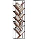 image 1 of HOMCOM Tree Bookshelf, 10 Tier Floor Standing Bookcase, Industrial Tall Display Storage Shelving Unit for Living Room, Home Office, Bedroom, Rustic Brown and Black | Black | Rustic Brown and Black