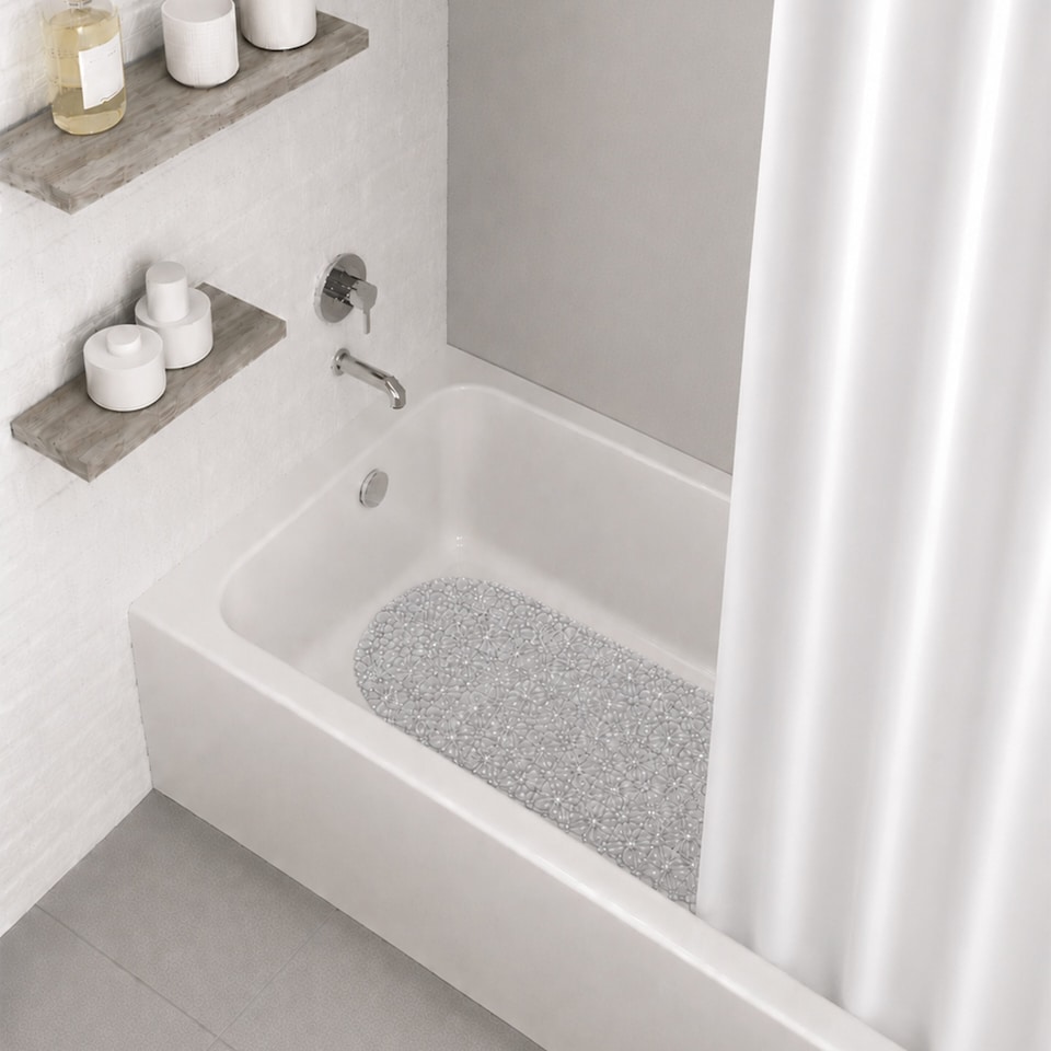 image 1 of Showerdrape Showerplus Plain PEVA White Shower Curtain | White | 1